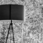 Photo teak wood tripod floor lamp