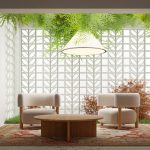 Photo double height living lighting